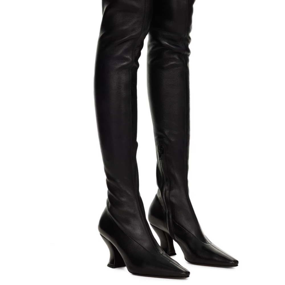 Bottega Veneta Black Almond over the knee boots, near perfect condition.